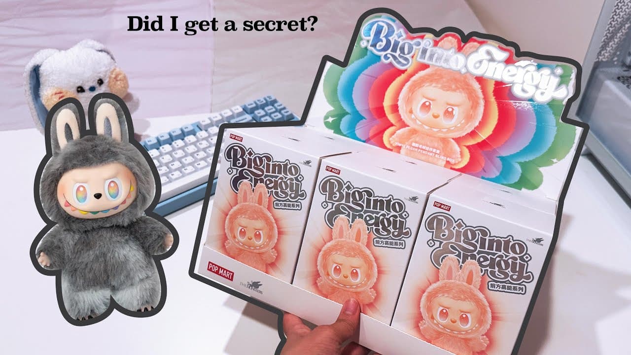 Labubu Big Into Energy Full Set Unboxing ASMR 🩷🩵💜