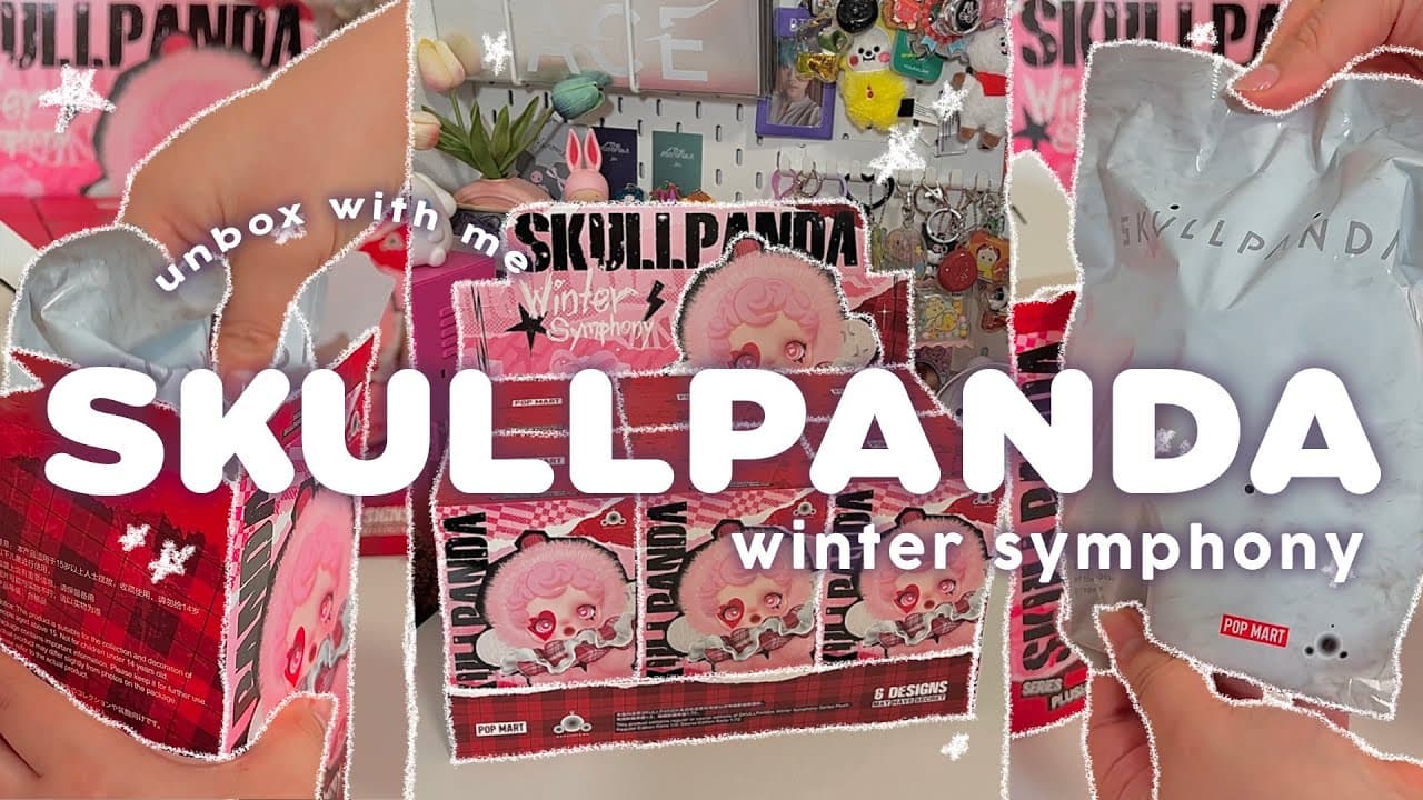 unboxing popmart x skullpanda winter symphony | full set ❄️🩷⭐️